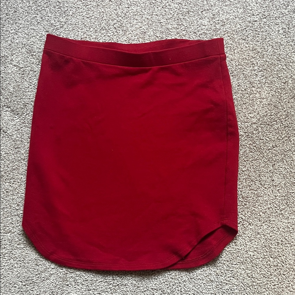 Red bodycon mini skirt